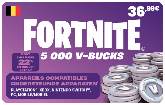Fortnite 5000 V-Bucks 36.99
